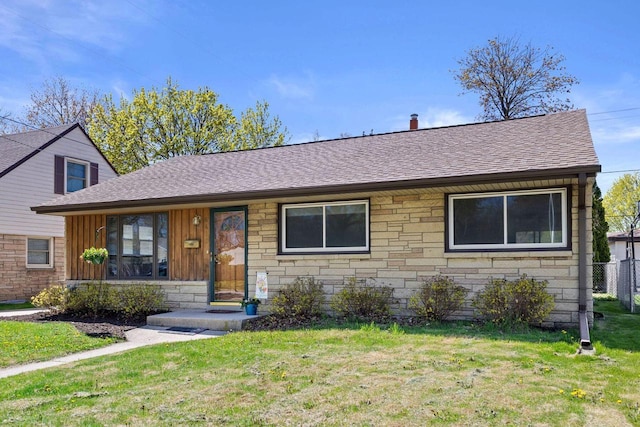 4415 S 5th St, Milwaukee, WI 53207 - view of front facade with stone siding, roof with shingles, and board and batten siding