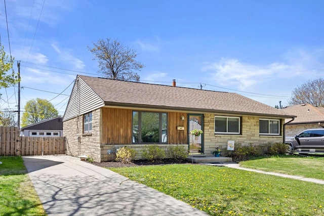 4415 S 5th St, Milwaukee, WI 53207 - single story home with stone siding and roof with shingles