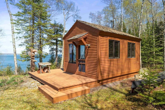 3610 N Shore Rd, La Pointe, WI 54850 - view of outdoor structure featuring a water view