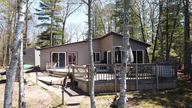 65485 Millicent Point Dr, Iron River, WI 54847 - back of house featuring a wooden deck