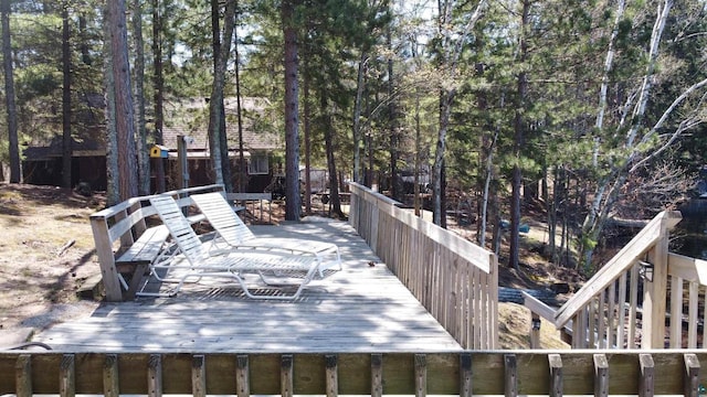 65485 Millicent Point Dr, Iron River, WI 54847 - view of wooden deck
