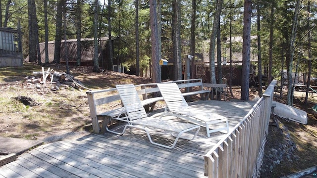 65485 Millicent Point Dr, Iron River, WI 54847 - view of wooden terrace