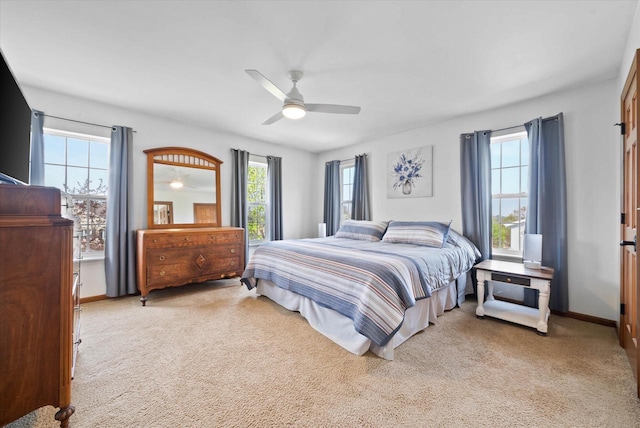 1755 Laura Ln, Port Washington, WI 53074 - bedroom featuring carpet flooring, ceiling fan, and baseboards