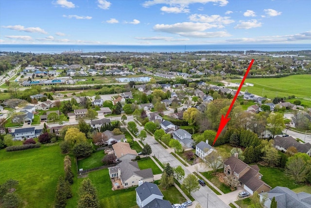 1755 Laura Ln, Port Washington, WI 53074 - aerial view of property and surrounding area with nearby suburban area and a nearby body of water