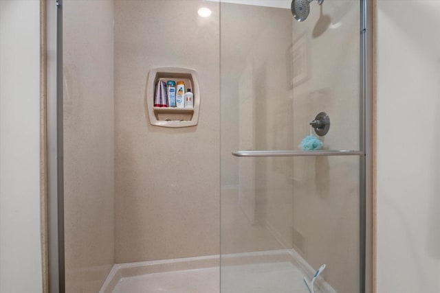 131 Lance Dr Unit 14, Twin Lakes, WI 53181 - bathroom featuring a shower stall