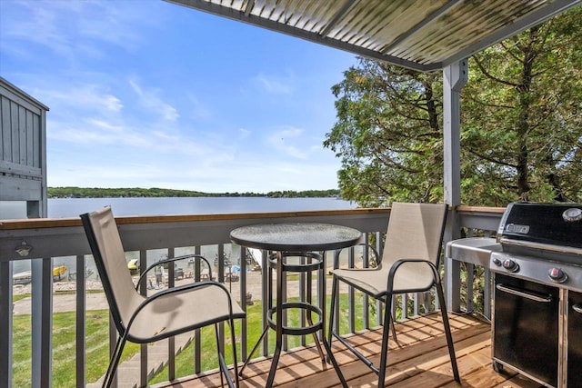 131 Lance Dr Unit 14, Twin Lakes, WI 53181 - balcony featuring a water view and area for grilling
