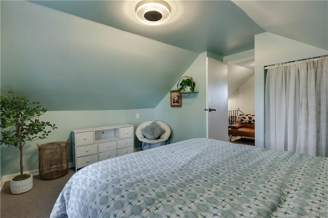 W4505 890th Ave, Baldwin, WI 54002 - bedroom featuring lofted ceiling, carpet floors, and baseboards