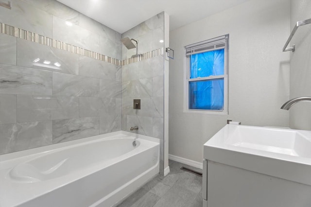 2976 N 40th St, Milwaukee, WI 53210 - bathroom featuring baseboards, tub / shower combination, and vanity