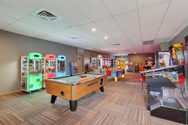 874 Xanadu Rd, Wisconsin Dells, WI 53965 - playroom with pool table and carpet flooring
