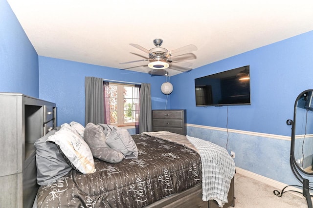 8940 Marie Ct, Mount Pleasant, WI 53406 - carpeted bedroom featuring baseboards and ceiling fan