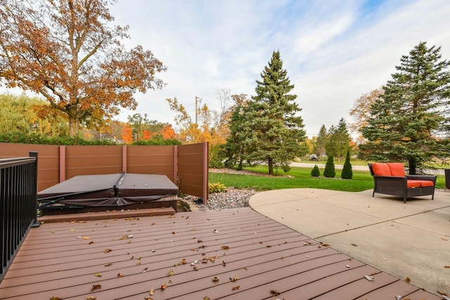 8940 Marie Ct, Mount Pleasant, WI 53406 - deck featuring a patio and a covered hot tub