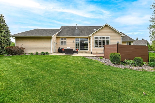 8940 Marie Ct, Mount Pleasant, WI 53406 - rear view of house featuring a patio and a lawn