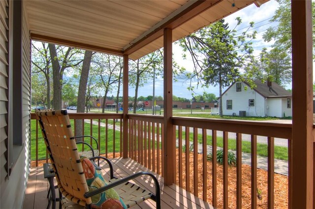 320 E Linden St, Chippewa Falls, WI 54729 - wooden deck with central air condition unit