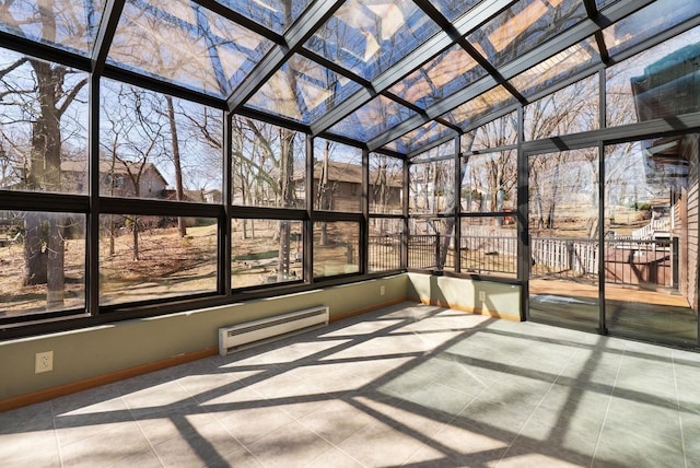 6208 Indian Mound Dr, Mcfarland, WI 53558 - unfurnished sunroom featuring baseboard heating