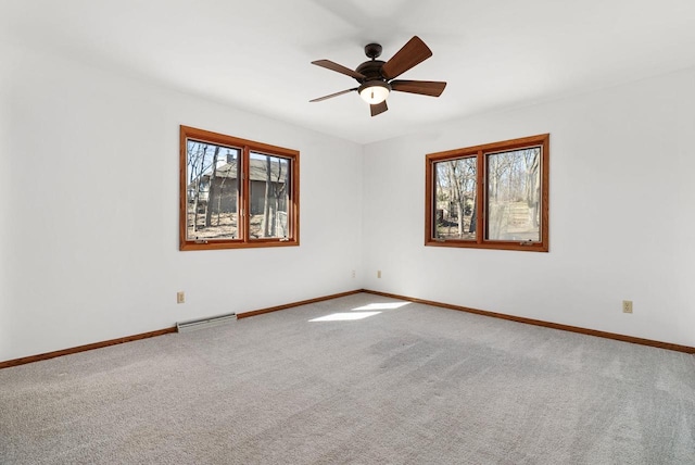 6208 Indian Mound Dr, Mcfarland, WI 53558 - carpeted spare room featuring plenty of natural light, a ceiling fan, and baseboards