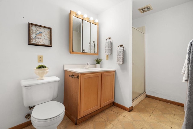 6208 Indian Mound Dr, Mcfarland, WI 53558 - full bath featuring a shower stall, vanity, toilet, and baseboards