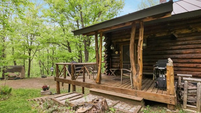 W16056 Camp Rd, Weyerhaeuser, WI 54895 - wooden deck with area for grilling