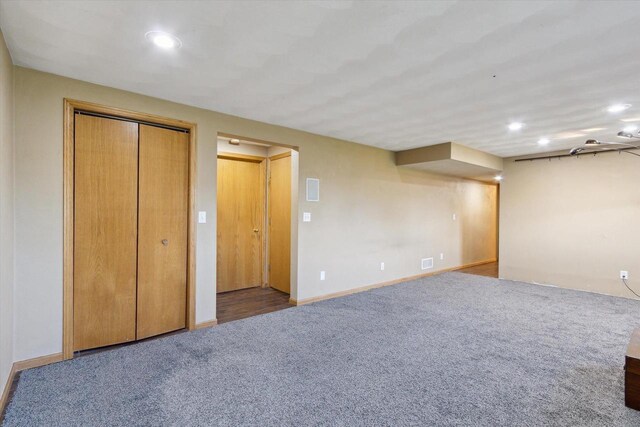 605 E Rime St, Orfordville, WI 53576 - finished basement featuring recessed lighting, carpet, and baseboards