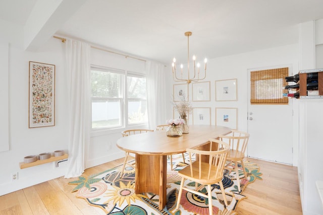 6935 N Yates Rd, Fox Point, WI 53217 - dining space with light wood finished floors and a chandelier