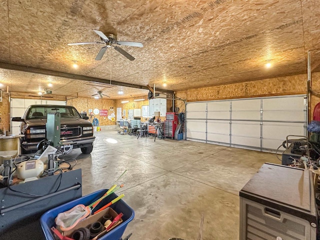 N2242 Keller Rd, Marinette, WI 54143 - garage with a ceiling fan