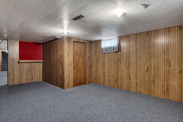 2530 Onalaska Ave, La Crosse, WI 54603 - basement featuring carpet and wood walls