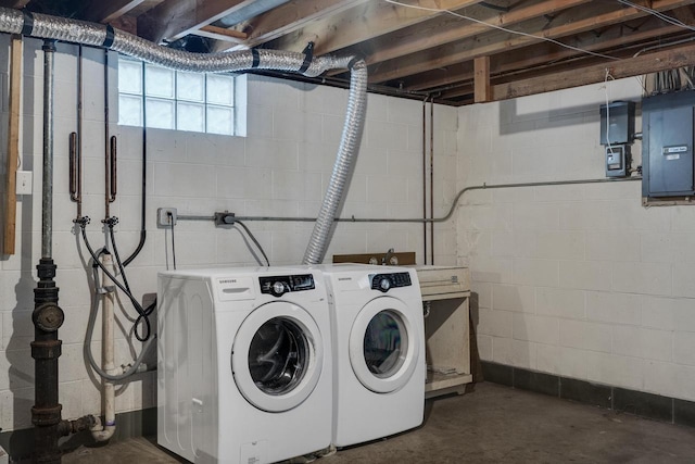 2530 Onalaska Ave, La Crosse, WI 54603 - washroom with washing machine and dryer and electric panel