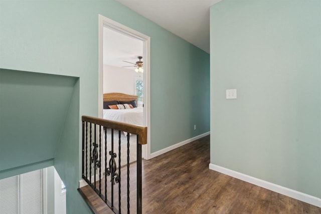 1089 Audrey Ct, North Fond Du Lac, WI 54937 - stairway featuring wood finished floors, baseboards, and a ceiling fan