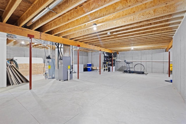 1150 S Bay Shore Rd, Brussels, WI 54204 - unfinished below grade area with heating unit and water heater