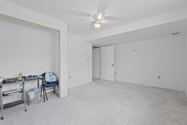 1150 S Bay Shore Rd, Brussels, WI 54204 - spare room with unfinished concrete flooring and a ceiling fan