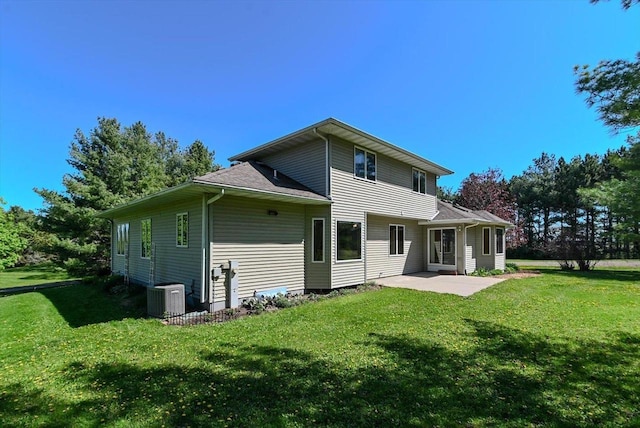 6460 Shady Bend Rd, Verona, WI 53593 - rear view of property with a patio, a yard, and central air condition unit