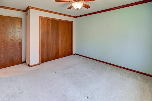 6460 Shady Bend Rd, Verona, WI 53593 - unfurnished bedroom with carpet, baseboards, and crown molding