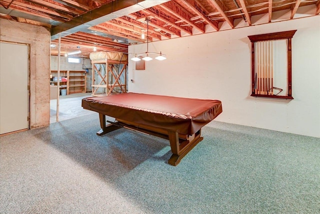 6460 Shady Bend Rd, Verona, WI 53593 - recreation room featuring pool table and carpet