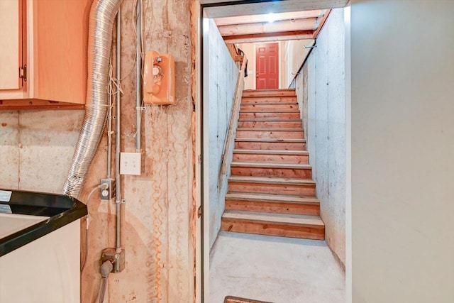 6460 Shady Bend Rd, Verona, WI 53593 - stairway featuring concrete flooring