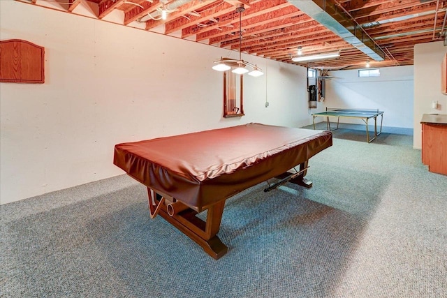 6460 Shady Bend Rd, Verona, WI 53593 - rec room featuring billiards table and carpet floors