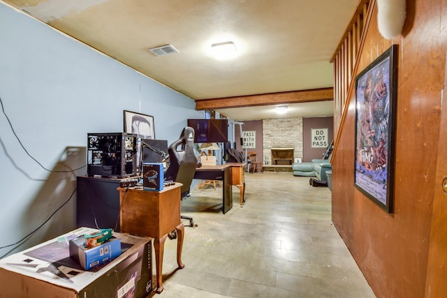 5102 Marathon Dr, Madison, WI 53705 - corridor with an office area and beam ceiling