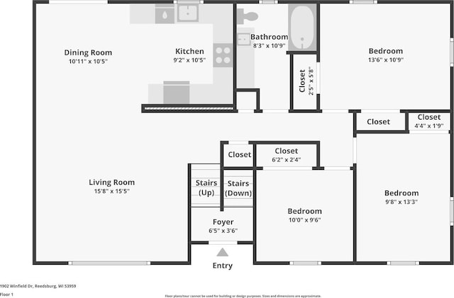 1902 Winfield Dr, Reedsburg, WI 53959 - floor plan / room layout