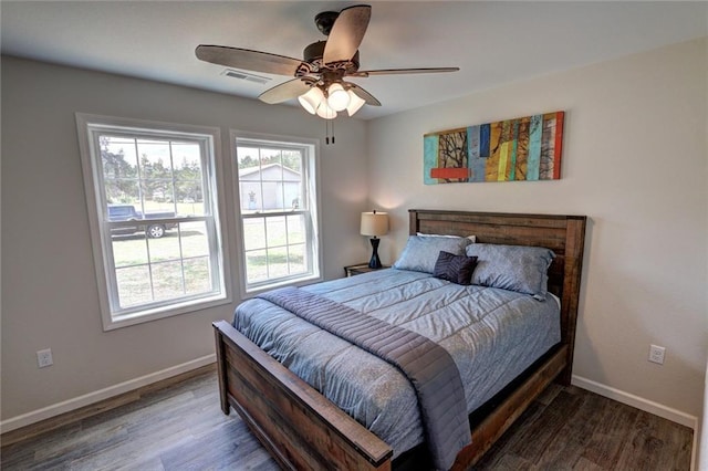 10246 Olker Rd, Hayward, WI 54843 - bedroom with wood finished floors and a ceiling fan