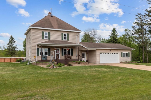 W12370 Swamp Rd, Marion, WI 54950 - view of front of house featuring a porch, a garage, driveway, and roof with shingles