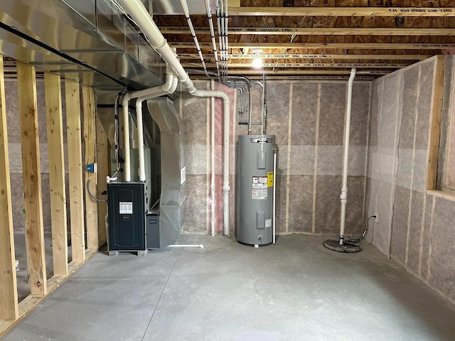 513 Oak Grove Dr, Necedah, WI 54646 - unfinished basement with water heater and heating unit