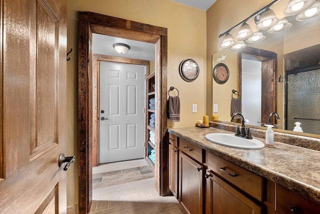 15393 Jacklin Heights Cir, Crivitz, WI 54114 - full bathroom featuring vanity and a textured wall