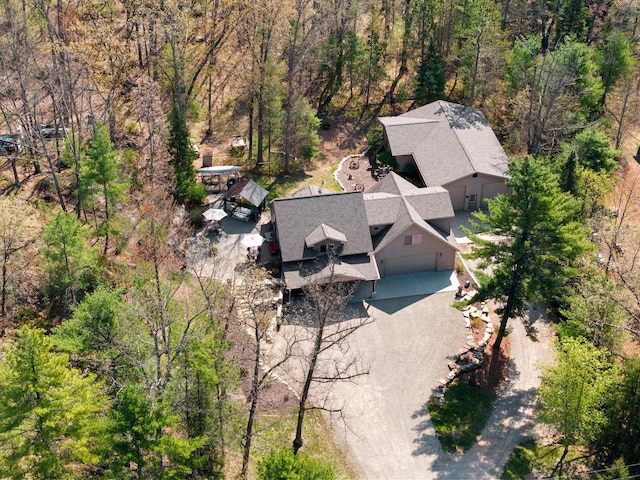 15393 Jacklin Heights Cir, Crivitz, WI 54114 - aerial view of property and surrounding area with a heavily wooded area