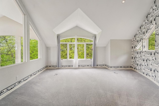 58 Oakridge Ct, Fond Du Lac, WI 54937 - unfurnished living room with vaulted ceiling and carpet