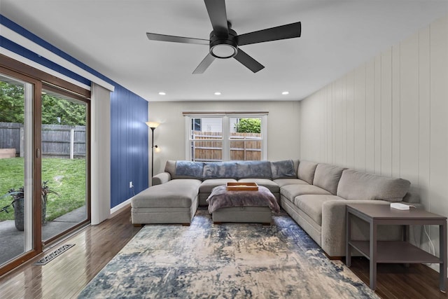 522 Valley Rd, Madison, WI 53714 - living area with plenty of natural light, wood finished floors, ceiling fan, and baseboards