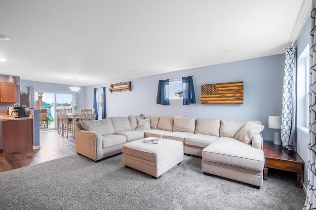 900 Edgewater Dr, Merrill, WI 54452 - carpeted living room featuring wood finished floors