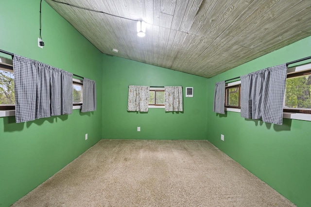 6429 S US Highway 45, Oshkosh, WI 54902 - spare room with carpet, vaulted ceiling, and wood ceiling