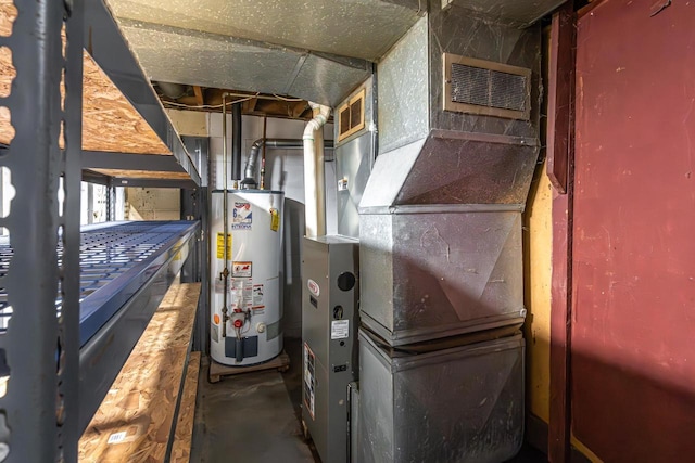 6429 S US Highway 45, Oshkosh, WI 54902 - utility room featuring gas water heater and heating unit