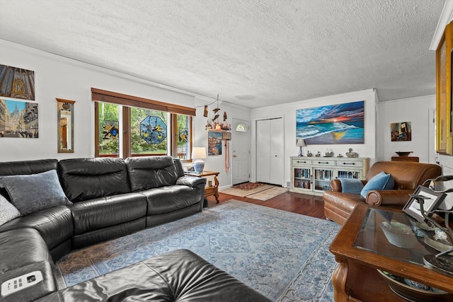N8991 E Miramar Dr Unit N8993, East Troy, WI 53120 - living area featuring wood finished floors and a textured ceiling