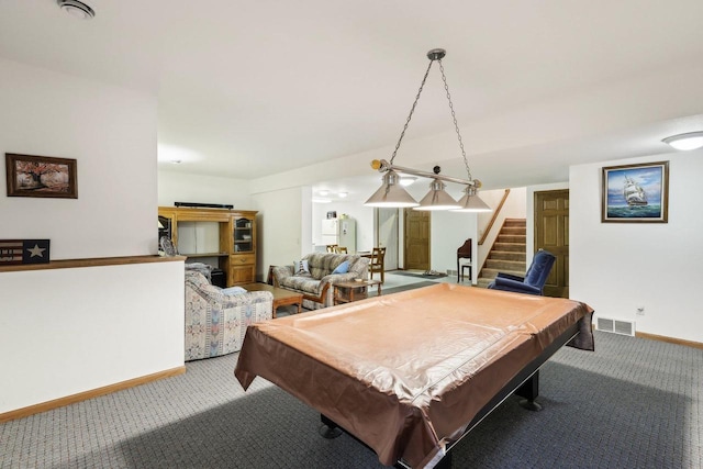 615 Jefferson St, Waterloo, WI 53594 - playroom featuring carpet, baseboards, and pool table