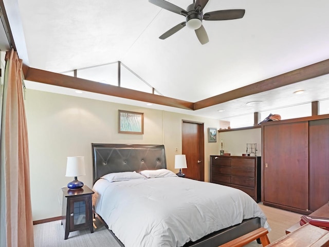 4701 4th St, Kenosha, WI 53144 - bedroom featuring vaulted ceiling, two closets, and baseboards