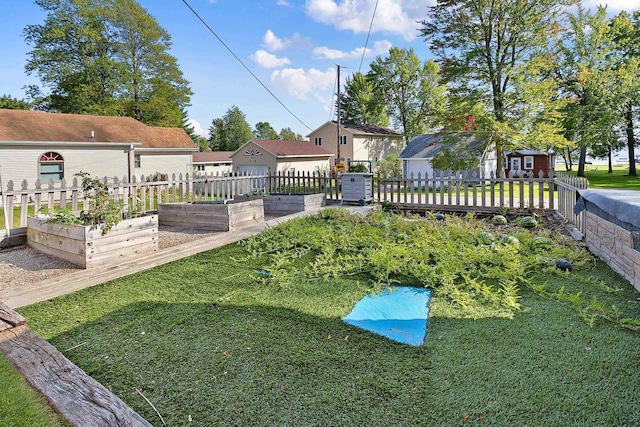 W6023 Lake Dr, Shawano, WI 54166 - view of yard featuring a garden and an outdoor structure